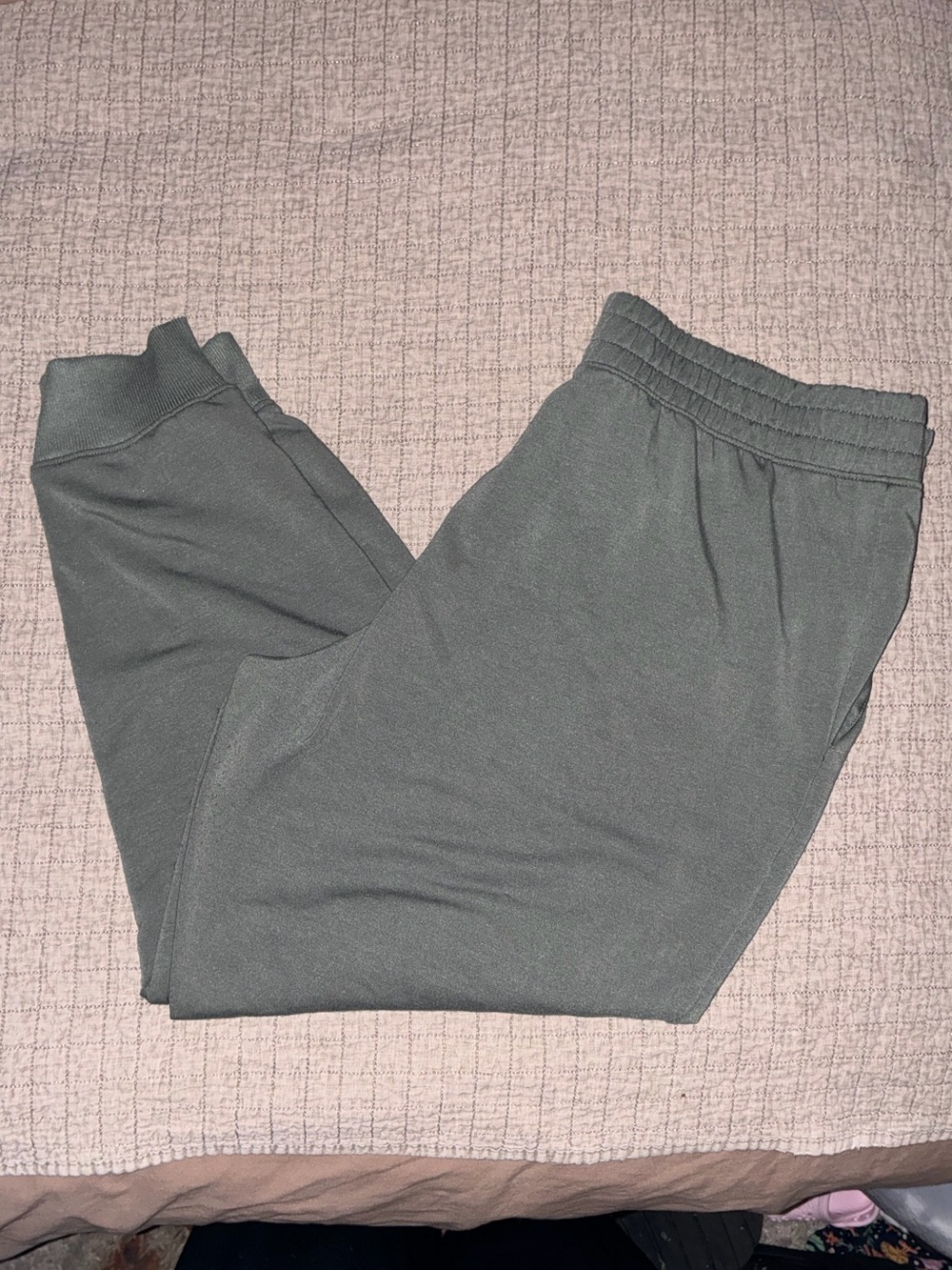 Women's Olive Green Track Joggers with Elastic Waist